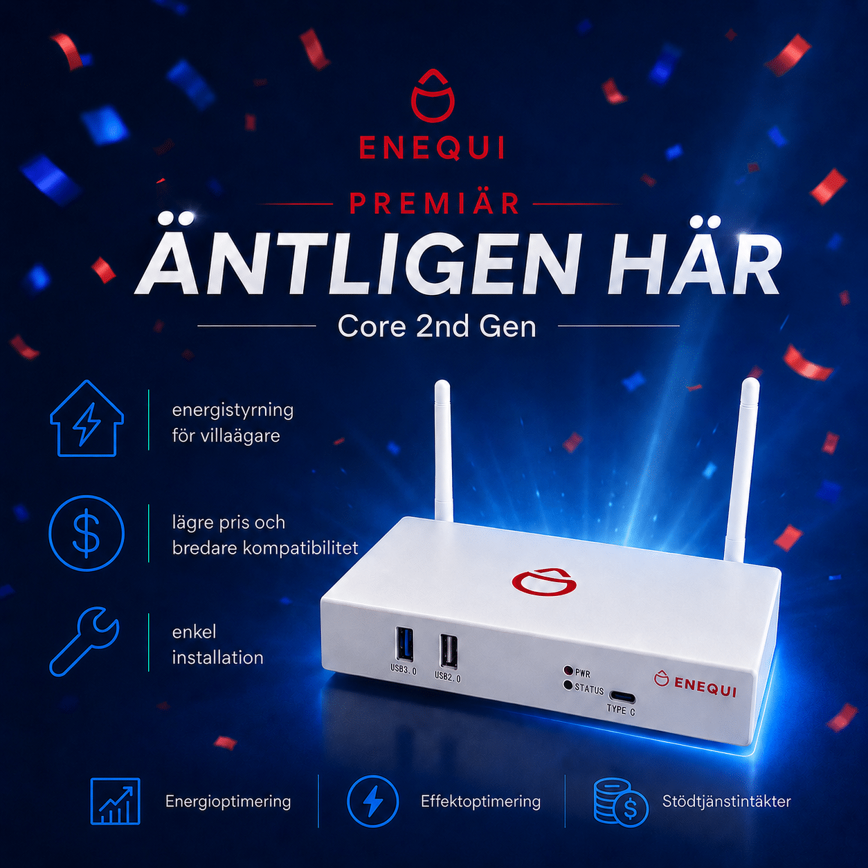ENEQUI lanserar Core 2nd Generation – smartare energistyrning för framtidens hem